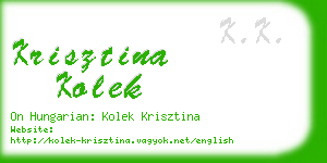 krisztina kolek business card